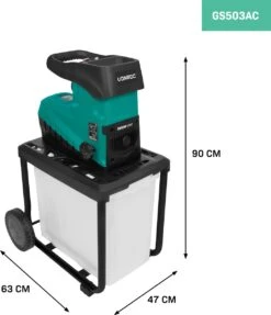 VONROC Stille Hakselaar/Shredder 2800W – Voor Takken Tot Ø45mm – Incl. 60L Opvangbak & Duwstok -Tuin Schoonmaak 1034x1200