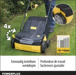 Powerplus POWXG7513 Elektrische Verticuteermachine - Mos Verwijderaar - 1400W - 320mm Maaibreedte - 45L Opvangbak - Incl. Gazonbeluchter/grasbeluchter -Tuin Schoonmaak 1200x1180