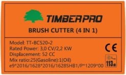 TIMBERPRO – 2in1 - Bosmaaier - Kantenmaaier - Benzine - 52 Cc - Draad En Mes - 3,0 PK 10 TIMBERPRO – 2in1 - Bosmaaier - Kantenmaaier - Benzine - 52 Cc - Draad En Mes - 3,0 PK -Tuin Schoonmaak 1200x721 5